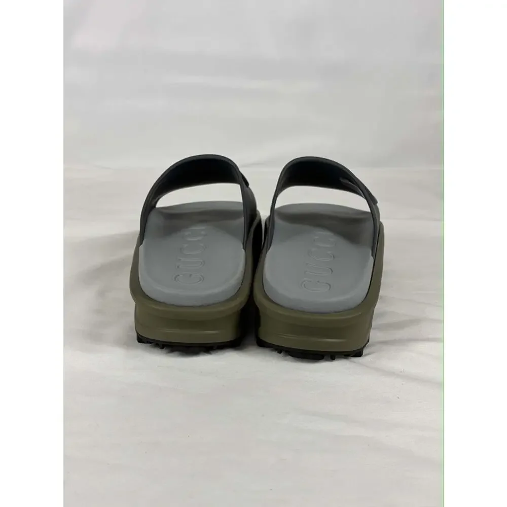 Gucci Interlocking G Slide 'Dark Grey. Khaki' SZ 6.5 SPB JA-368397